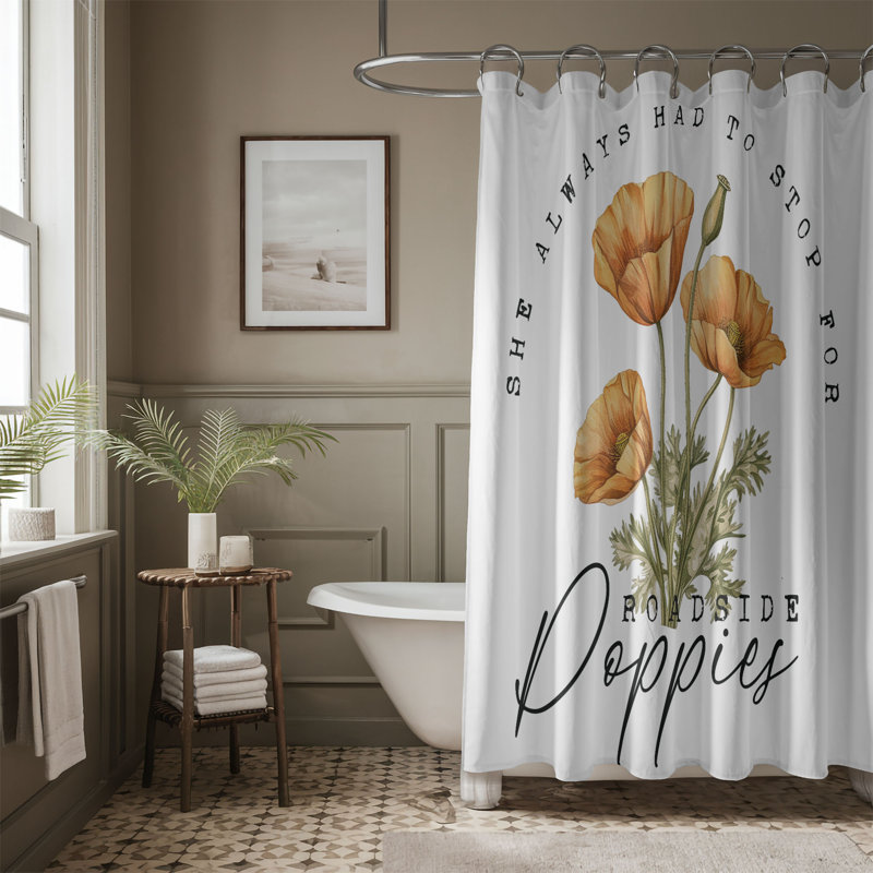 Rideau de douche 1 pièce Floral Power, H 74 po x l 71 po