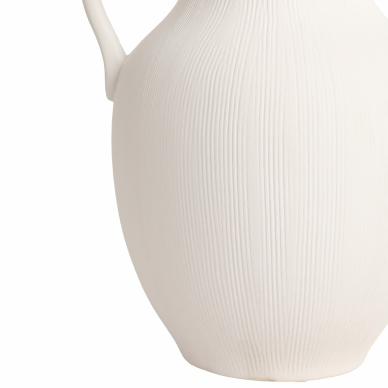 Tiyler Black Weathered Jug With Handles, White, 12" H x 10" W x 8" D