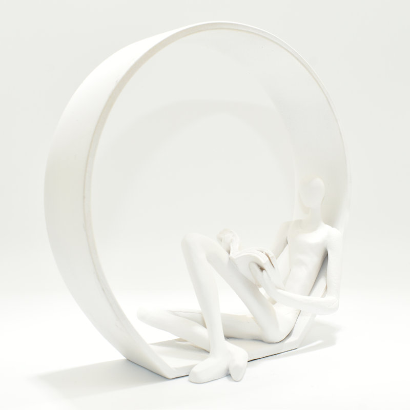 Adam & Friends Home Decor Encirlced Reader Sculpture | 1-Piece, White