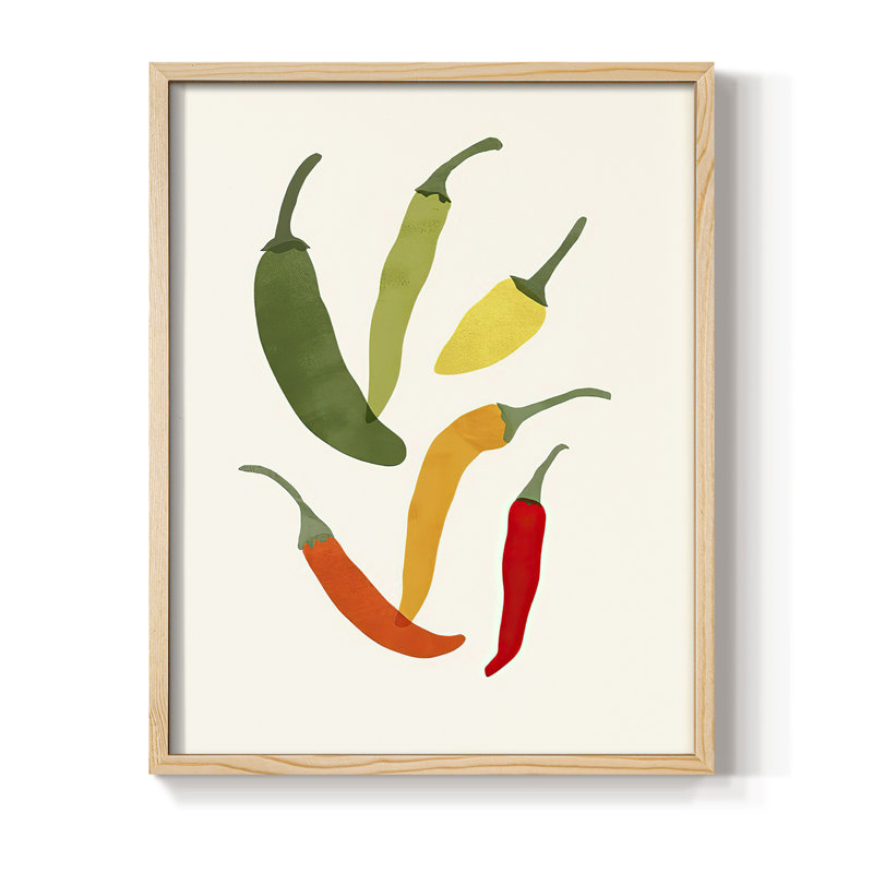 Impression encadrée de légumes biologiques X - Bois massif, H 11 po x l 9 po