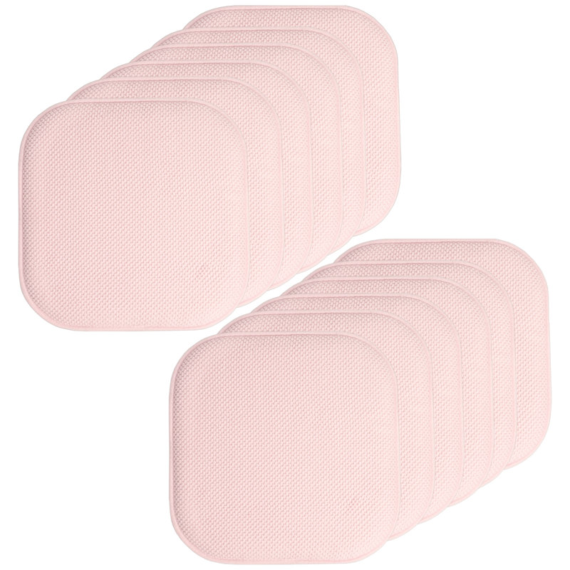 Honeycomb Non-Slip Indoor Chair Cushions, Pink, 12-Pack