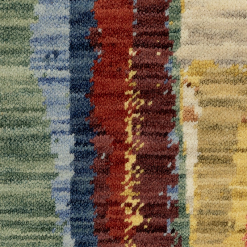 Tapis multicolore en laine Japhenia, Rectangle 9 pi 10 po x 12 pi 11 po