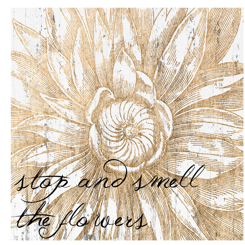 Metallic Floral Quote I by Jarman Fagalde - Wrapped Canvas Print, 66.04 cm H x 66.04 cm W x 1.91 cm D