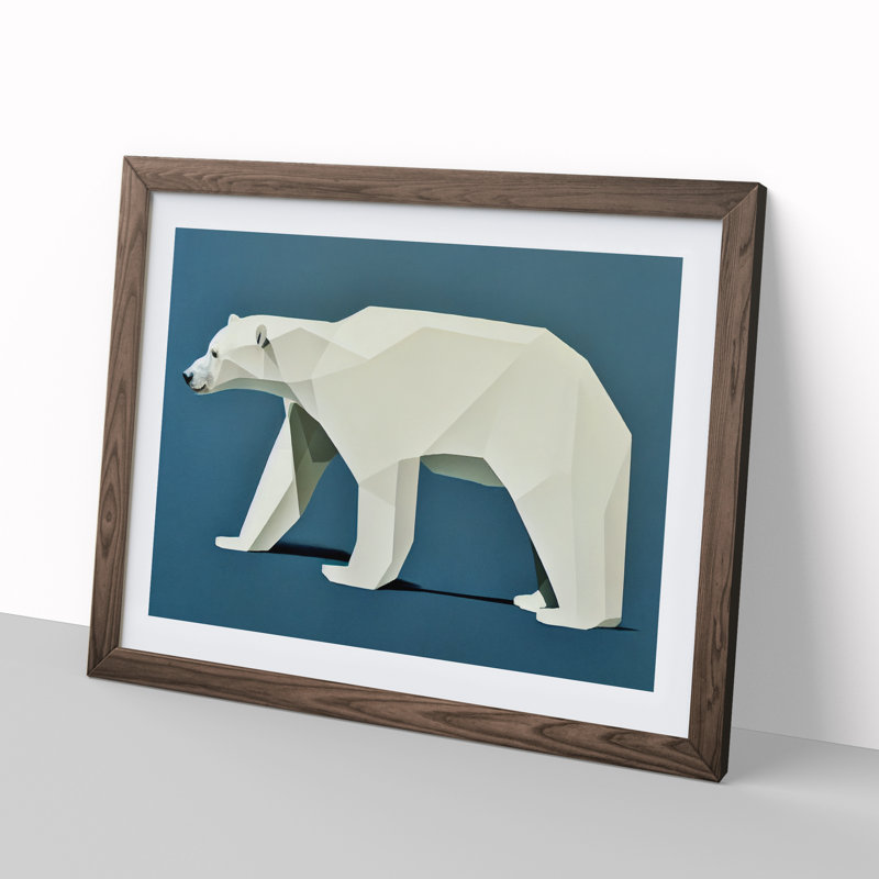 XH1022-8629X Super Abstract Polar Bear - Single Picture Frame Print, 46cm H x 64cm W, Brown