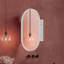 Armoire à pharmacie encastrée ovale 20 po x 34 po, armoire de salle de bain murale en métal avec miroir et tablettes réglables, miroir mural avec rangement pour salle de bain