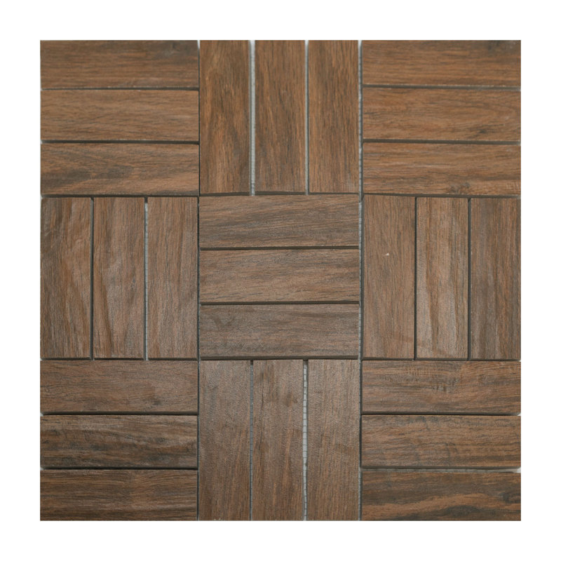 Chêne Parquet mosaïque de porcelaine mate (5 pieds carrés / carton), Noyer blanc