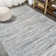 Asahn Loom Modern Strie' Gray/Turquoise Rug