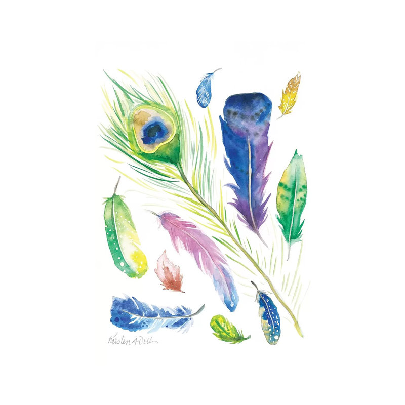 Feathers 1 Piece Wrapped Canvas Wall Art, 45.72cm H x 30.48cm W