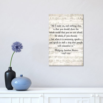 All I Insist On Mozart by Debbra Obertanec - Wrapped Canvas Print