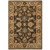 Tapis unique en laine noué à la main vert / beige Kazak de 2 pi x 3 pi Luisalejandro