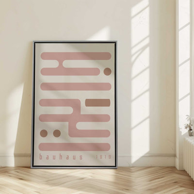 Pink Bauhaus Minimalist Circuitry I Canvas Print in a Frame