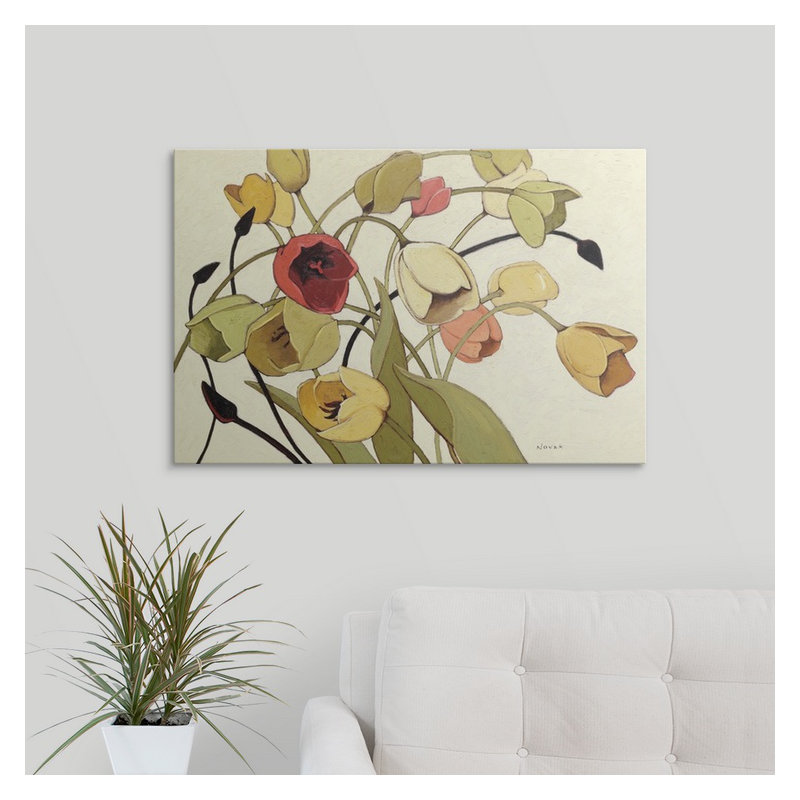 «Tulip Toss» par Shirley Novak - impression, H 8 po x l 12 po x P 1,5 po, Toile