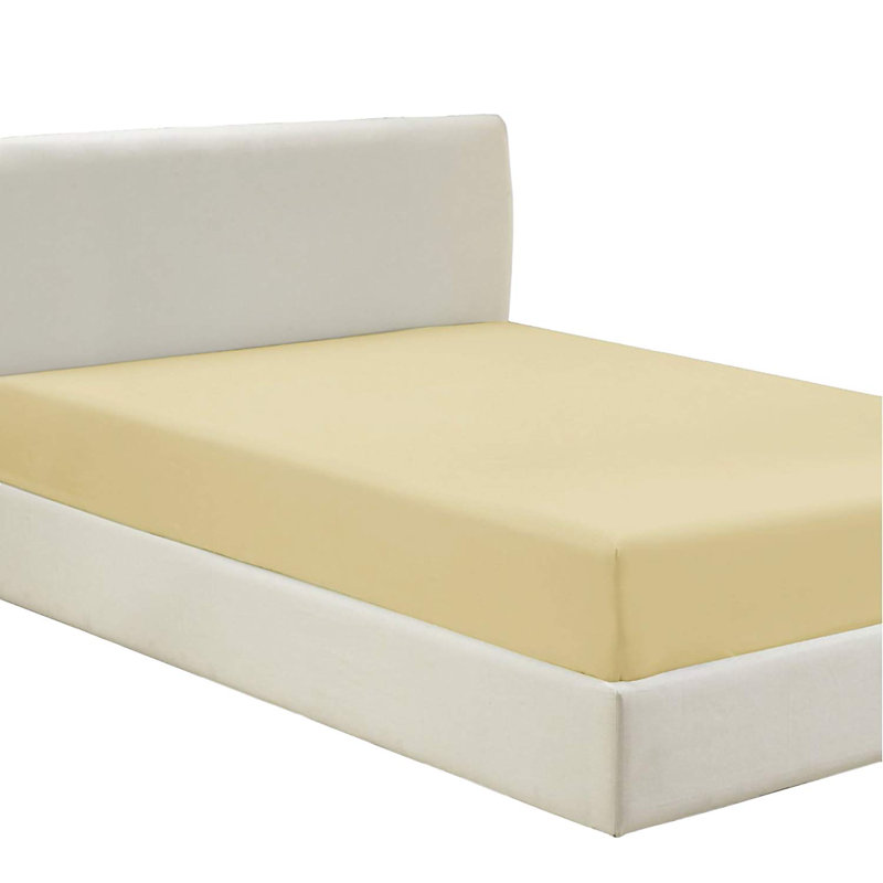 Percale Cotton Blend Fitted Sheet, Gold, Full Fitted Sheet