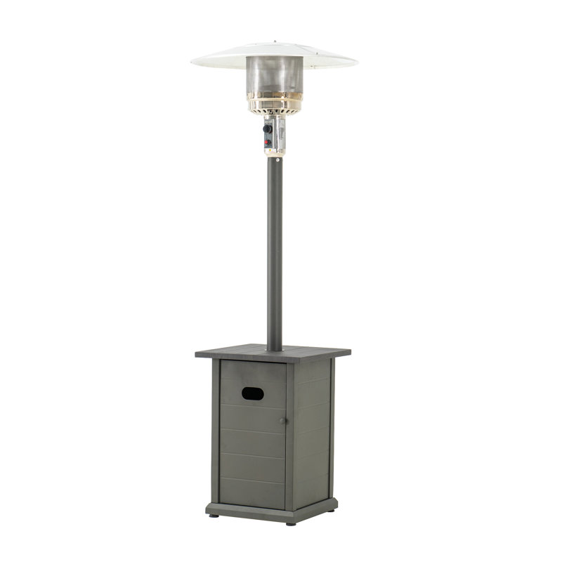 Chauffe-terrasse Sunjoy, chauffe-terrasse d'extérieur au propane 40 000 BTU avec conception de table d'appoint, brûleur en acier inoxydable, système d'arrêt automatique de sécurité pour usage commercial et résidentiel 