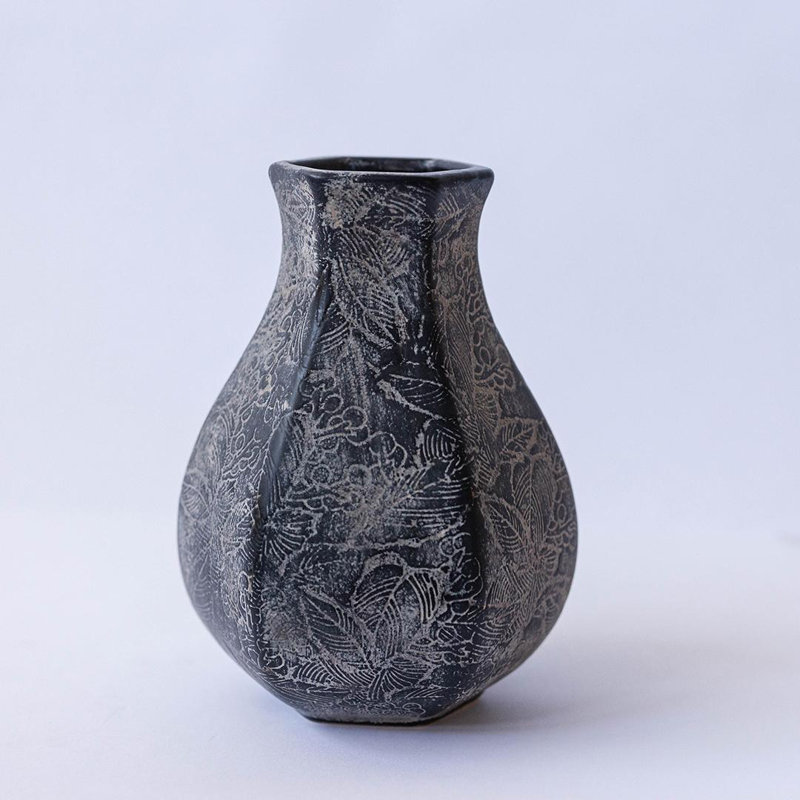 Soft Floral Etched Pattern Vase