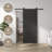 JUBEST 36inx84in. Fully Assembled Laminated Black MDF Sliding Barn Door With Hardware Kit
