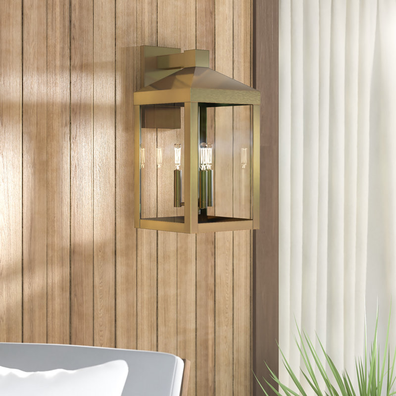Bartek Wall Light, Antique Brass, 17.5" H x 8.25" W x 9.75" D
