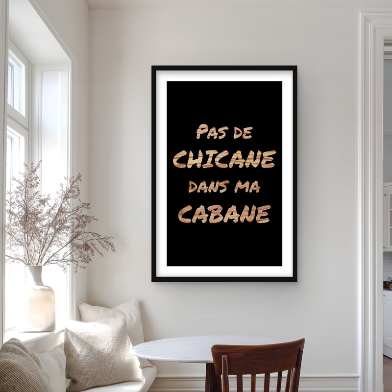 Pas de litige dans ma maison - décor encadré noir mat, Brun / Noir, Noir