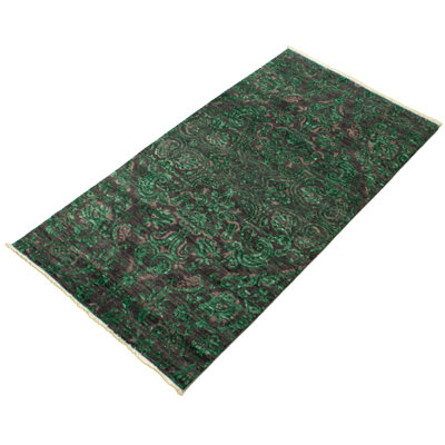 Azin One-of-a-Kind 4'2" X 7'10" New Age Wool Area Rug in Dark Gray