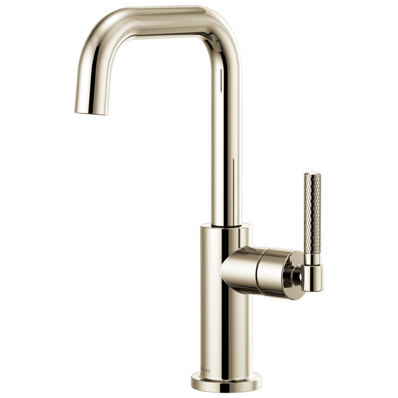 Litze® Bar Faucet with Square Spout and Knurled Handle, Polished Nickel