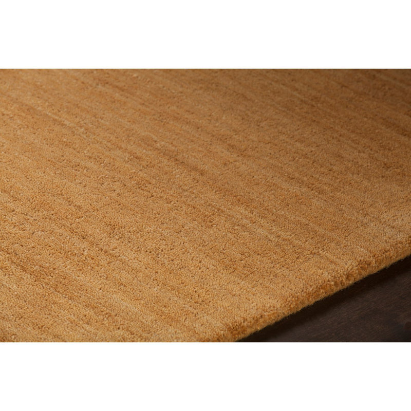 Tapis orange en laine touffeté à la main Frias Authentic, Rond 7 pi 9 po