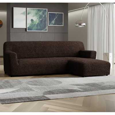 Stretchy Slipcover for Chaise Sectional - Easy to Clean & Durable - Comfort Collection (Right Chaise)