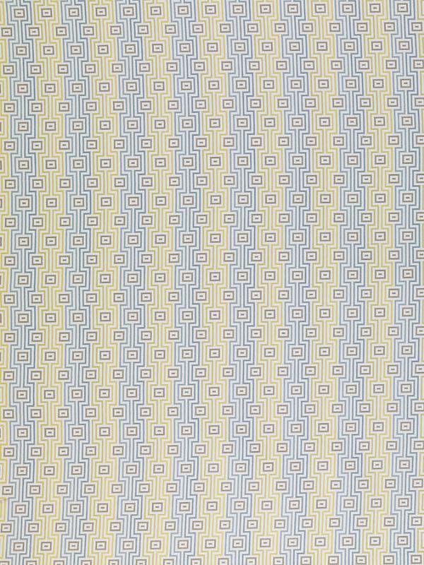 Alhambra Fabric, Blue/Yellow