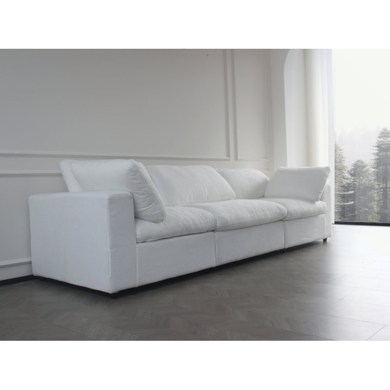 Canapé modulaire surdimensionné surdimensionné en nuage, canapé 3 places confortable rembourré de duvet de 120 po pour le salon, sièges profonds et minimalistes pour les bureaux 3 pièces