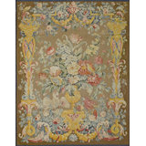 Antique Tapestry French Flat Weave Rug