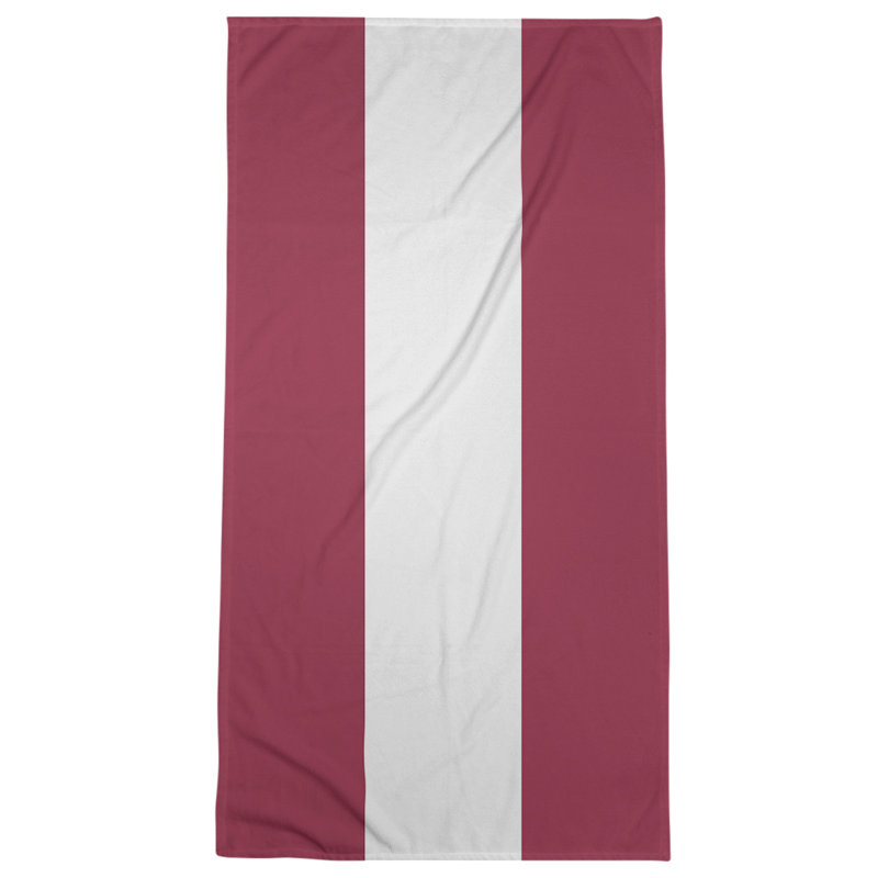 Cotton Blend Beach Towel, Burgundy/White