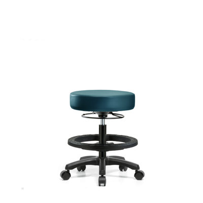 Adjustable Height Ergonomic Lab Stool with Footring Pedestal Base