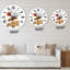 Horloge murale moderne formes élémentaires avec fleurs abstraites II-60328058
