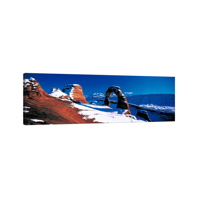 Delicate Arch In Winter, Arches National Park, Utah, USA by Panoramic Images - Wrapped Canvas Panoramic Print