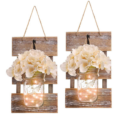 Larelle 2-Pack Rustic Wall Sconces with Hangers