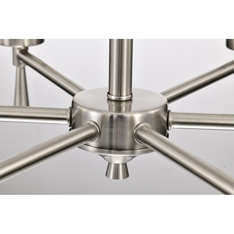 Lustre moderne 6 lumières Briarwood, Nickel brossé