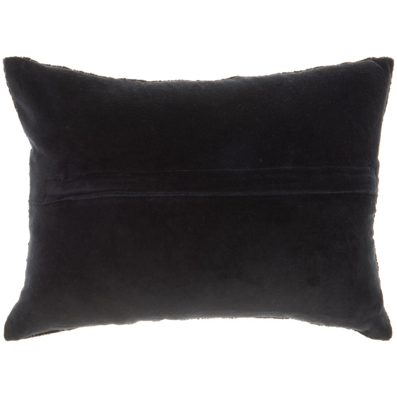 Appliqued Throw Pillow, Black
