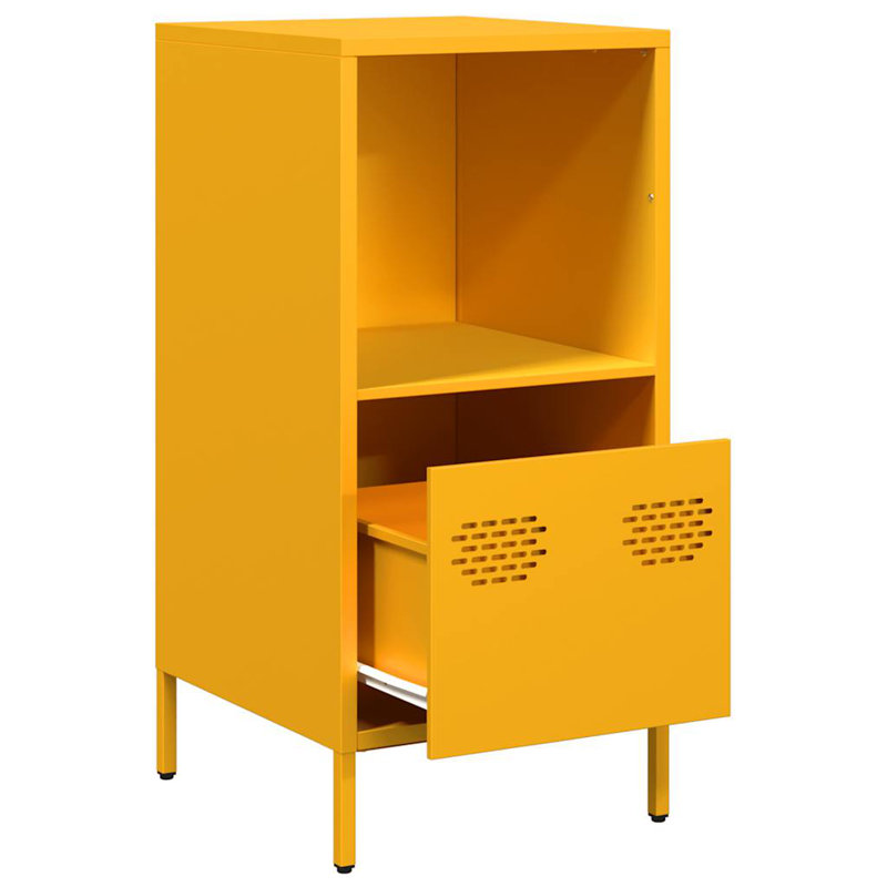 Roslie Cabinet Office Storage Cabinet, Mustard Yellow