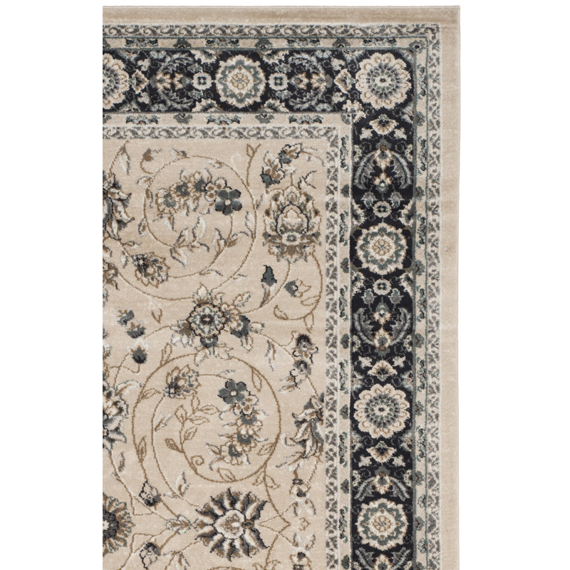 Klose Performance Oriental Rug, Runner 2'3" x 12', Beige/Black