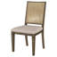 Ensemble de 2 chaises d'appoint Andy, rotin tissé, tissu gris, bois brun