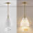 Scalloped Fabric Shade Brass Finish Pendant Light