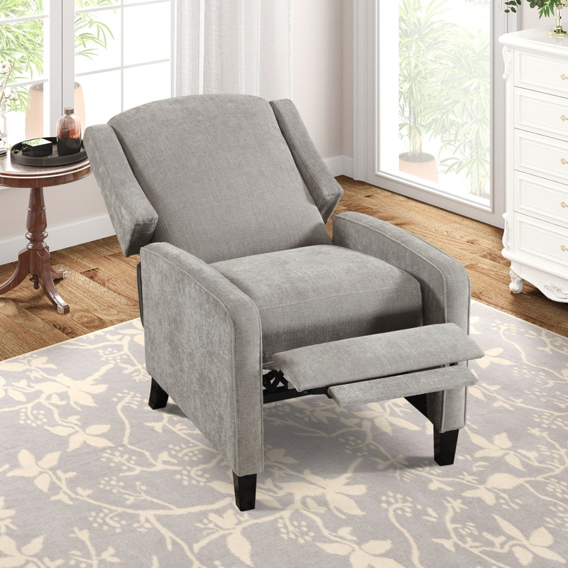Mirranda 27.9" Wide Modern And Upholstered Soft Push Back Recliner (Set Of 2), Grey