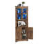 Grande armoire d'angle, armoire de rangement d'angle avec porte vitrée et tablettes réglables, rangement peu encombrant-1243718506