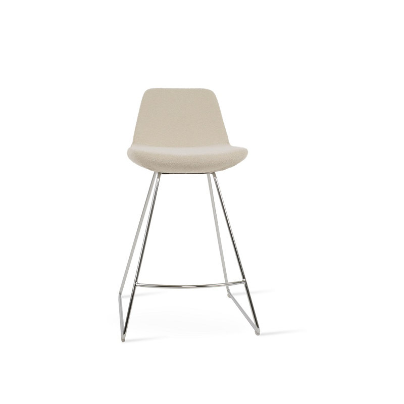 Tabouret de bar et de comptoir Pera HB, Chrome, Caramel, Tabouret de bar (siège d'une hauteur de 29 po)