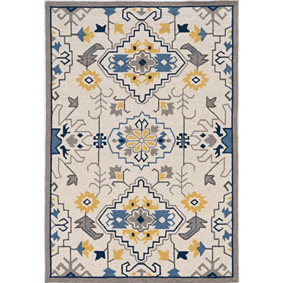 Tapis décoratif en polypropylène ivoire 2 pi x 3 pi