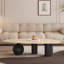 Table basse minimaliste en faux marbre, conception irrégulière de luxe avec pieds en acier inoxydable pour les salons modernes-1260453181