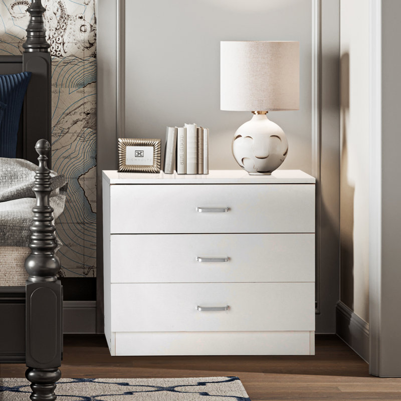 Commode 3 tiroirs Adalade, Blanc