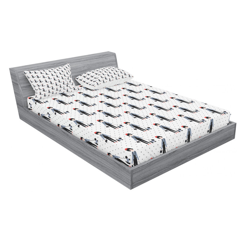 Scottie Microfiber Patterned Sheet Set, Queen Sheet Set