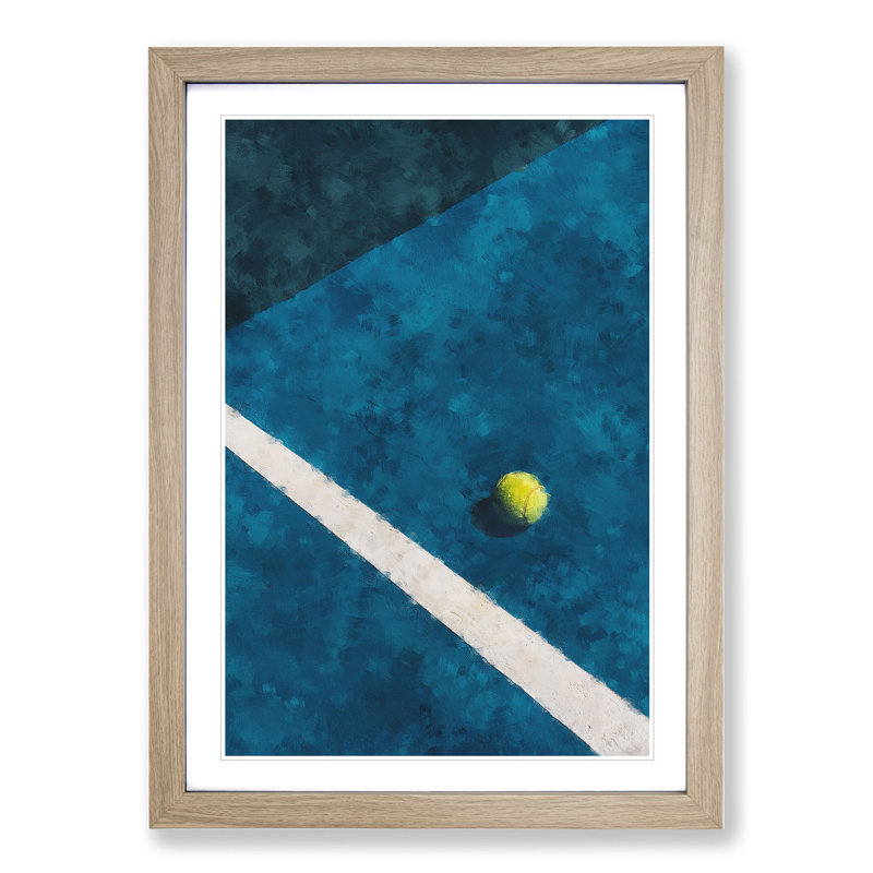 The Tennis Court - Picture Frame Painting, Oak Framed, 36cm H x 27cm W x 2cm D