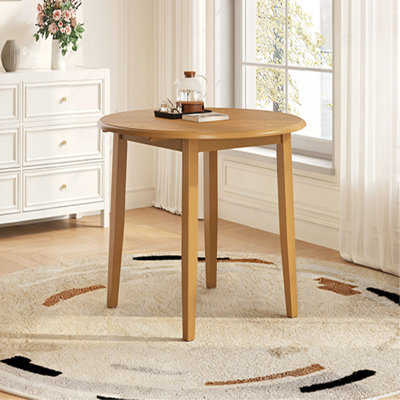 Table de salle à manger extensible ronde pour 2 à 4 personnes, table de salle à manger pliante en bois avec taille réglable, conception peu encombrante pour les petits appartements et les salles à manger