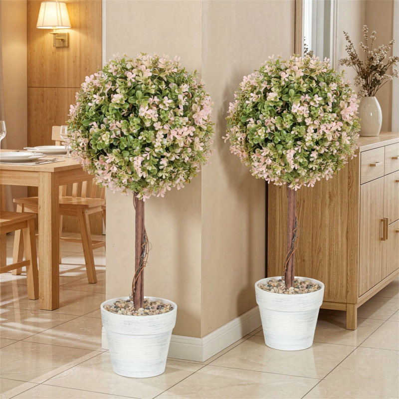 60 cm H Faux Plant in Cement Freestanding  Planter